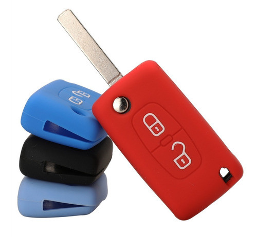 Cubre Volante + Funda Llave Silicona C4 Picasso - Azul 1