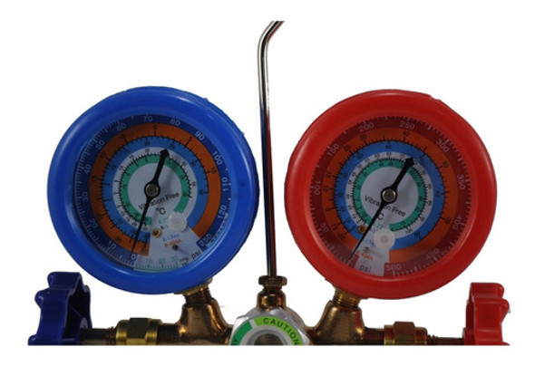 Manifold Alta Baja 3 Mangueras Bronce R12 R22 R134a R404a Jr 1