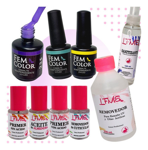 Kit 3 Esmaltes Semipermanente Uv/led Fem Color Lefemme 0