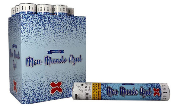 Lança Confete Metalizado Meu Mundo Azul 30cm 0