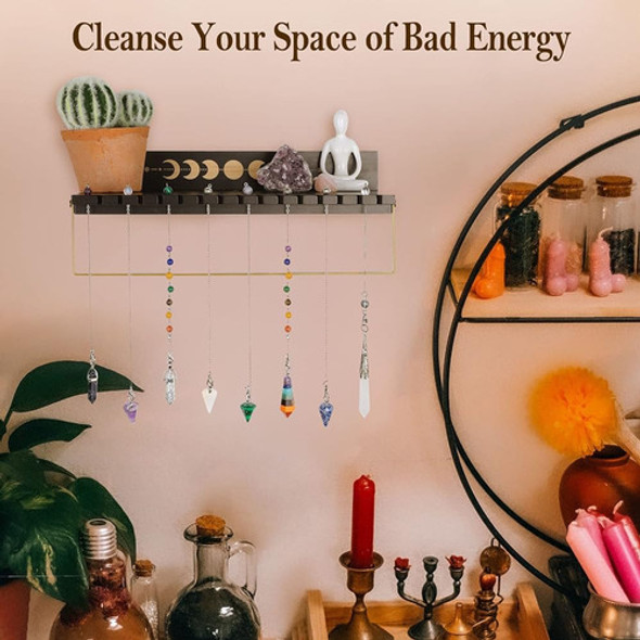 Ceiner Crystal Pendulum Wall Shelf Ouija Board Display, Wood 1