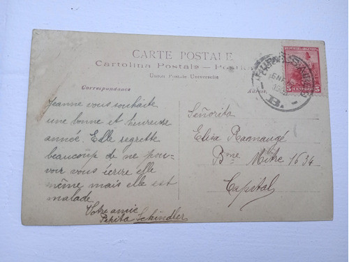 Tarjetas Postal Antigua Foto Flores Pensamientos 1908 1