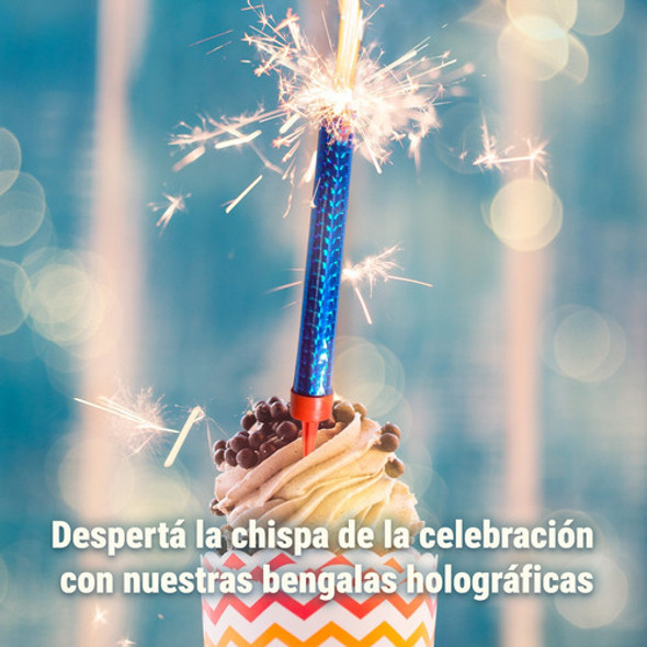 Velas Bengalas Holograficas Chispas Torta Coloridas X20 1