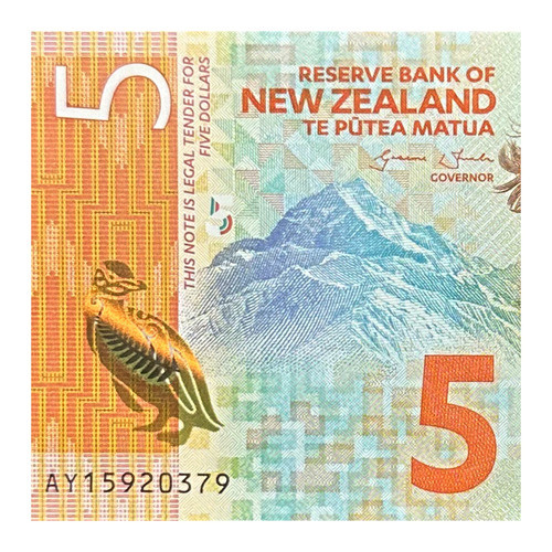 Nueva Zelanda- 5 Dólares - Año 2015 - P #191 - Plástico 1