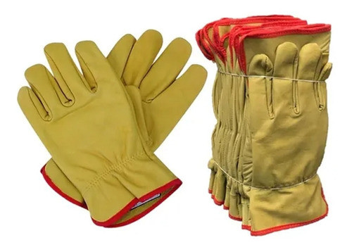 Guantes Cuero Vaqueta 1/2 Medio Paseo Amarillo Prof. X24 Un 1