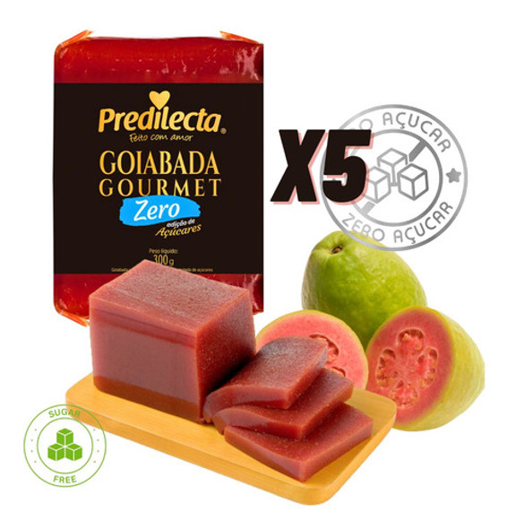 5 Goiabada Zero Açúcar Diet 300g Cada Deliciosa E Saborosa 0