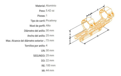 Montaje Integral Utg Alto Picatinny Weaver 30mm Air32234 1