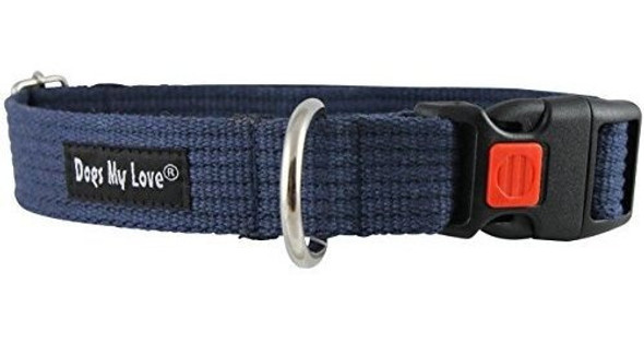 Collar De Perro Ajustable De Tela De Algodon Con Dispositiv 0