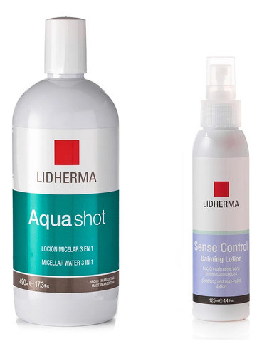 Kit Aqua Shot Loción Micelar + Sense Control Loción Lidherma 0
