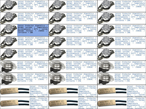 Termostato Temperatura 85 Grados Normal Cerrado 10a 1