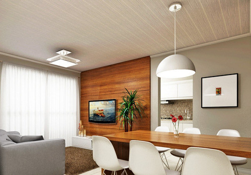 Cielorraso De Pvc Color Roble Con Textura 1
