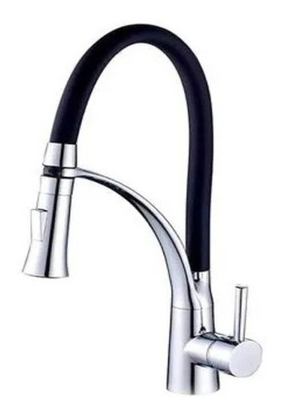 Torneira Cozinha Monocomando Preto Acabamento Cromado Linda 0