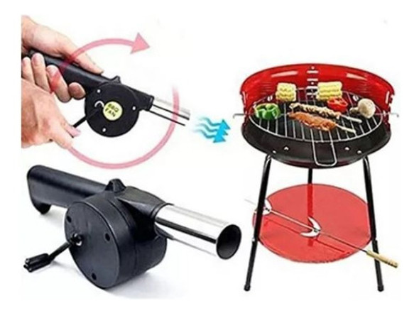 Avivador De Fuego Ventilador Manual Asador Parrilla Carbon 1