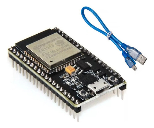 Nodemcu Esp32 Wifi + Bluetooth 4.2 Iot Wroom Esp32s + Cable 0