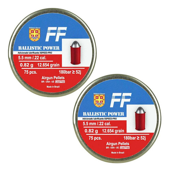 Chumbinho Munição 5.5mm 140un. Ff Balistic Power 14gr 0