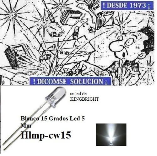 Hlmp-cw15  Led  5mm Blanco 15 Grados Led 5 Mm  X 10 Unid 0