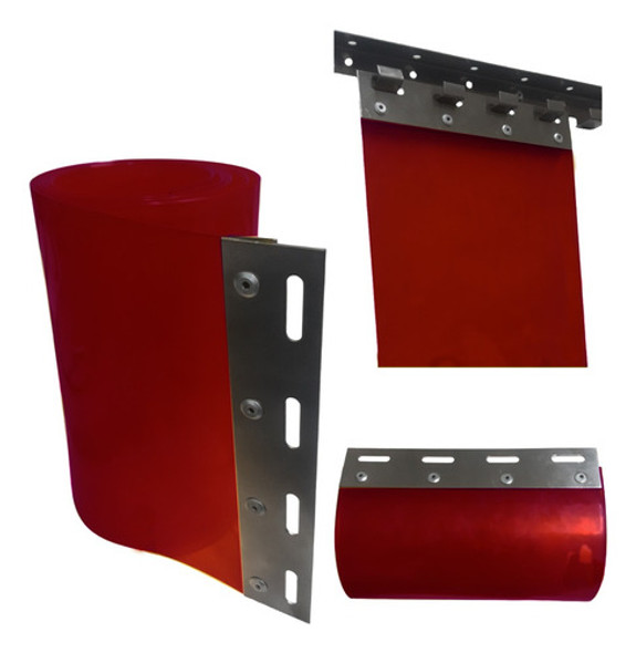 Cortina Pvc Vermelha Para Solda 2,10 X 1,20 Sobreposta 0