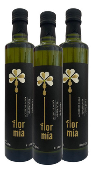 Aceite Oliva Virgen Extra Arbequina Flor Mia 500ml Pack X3 0