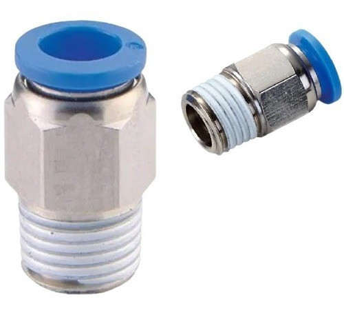 Conexão Pneumática Reta Macho Rosca 1/2 Npt Tubo 8mm - 30pçs 0
