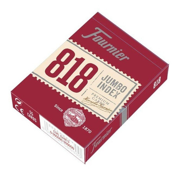 Mazo De 55 Naipes Cartas Para Poker Rojo Fournier Mod 818 0