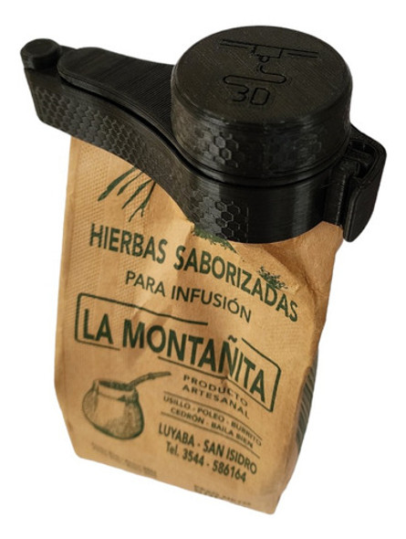 Clip Cierra Bolsa Broche Para Yerba Café Cereal A Rosca X 2u 1