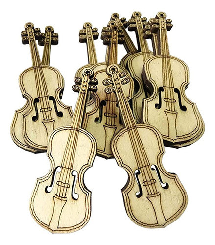 20pcs Viol&iacute;n Madera Diy Recortes Madera Mini Viol&ia. 0