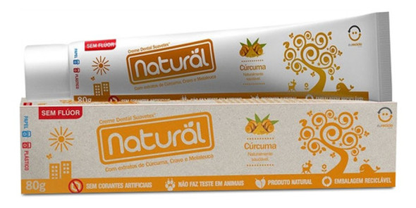 Pasta De Dente Com Cúrcuma Sem Flúor / Corantes 80g 0
