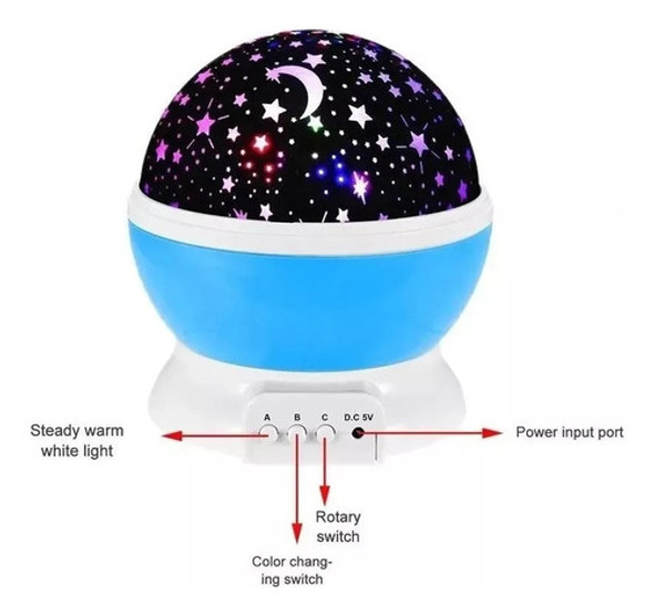 Velador Proyector Star Master Estrellas Efectos Habitación 1