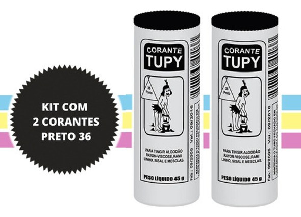 Corante Para Tingir Roupas E Tecidos Tupy Cor Preto 0
