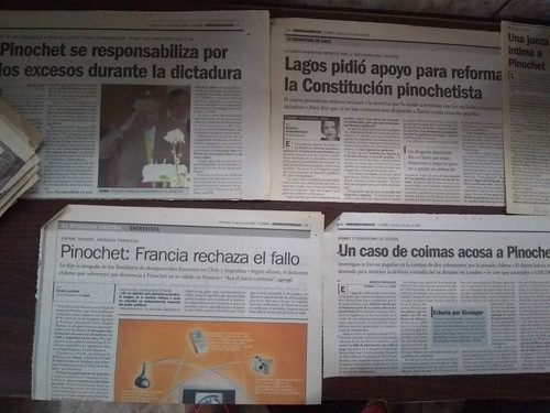 Lote 99 Recortes Diarios De Augusto Pinochet Chile 1