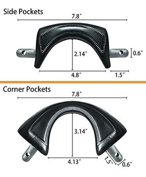 Kit De 6 Bolsillos Para Mesa De Billar/ Cuero Negro 505blk 1