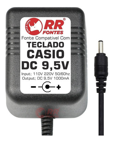 Fonte Carregador 9.5v 1a Teclado Casio Sa46 Bivolt Nova 1