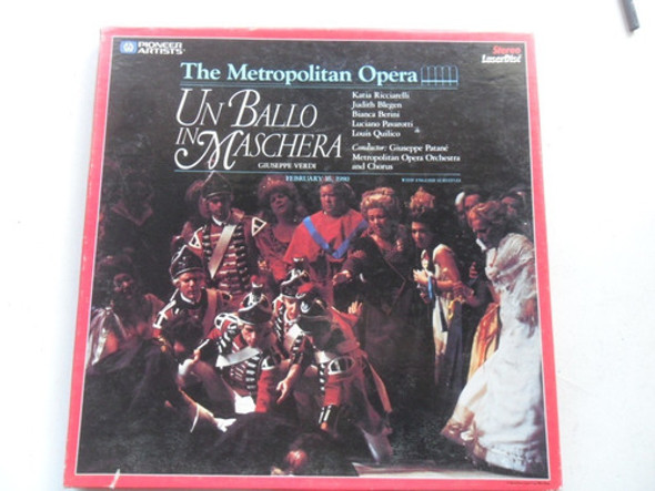 Un Ballo In Maschera Verdi Pavarotti Opera Lirica Laser Disc 0