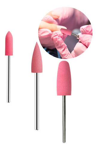 Fresas De Silicona Pulidora Para Manicuria Rusa Pedicuria X3 0