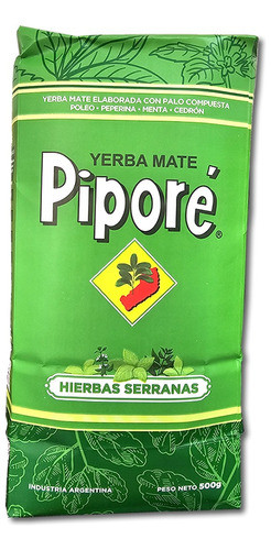 Yerba Mate Piporé Hierbas Serranas 500gr X12 Unidades 0