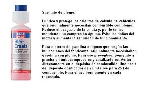 Liqui Moly Aditivo Sustituto Plomo Nafta Autos Antiguos 1