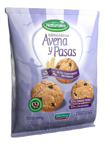 Galletas Avena Y Pasas Caja X12 Alimentos Naturales 0