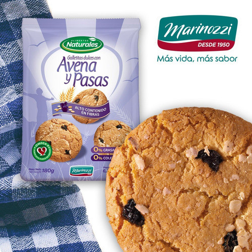 Galletas Avena Y Pasas Caja X12 Alimentos Naturales 1