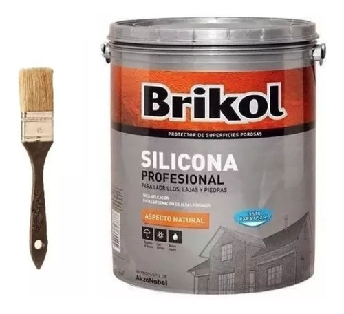 Impermeabilizante Brikol Silicona Profesional X 4 L + Pincel 0