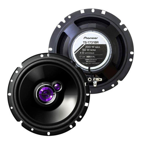 Kit Alto Falante Pioneer Ts-1760br Triaxial 6x6 4 Peças 200w 1