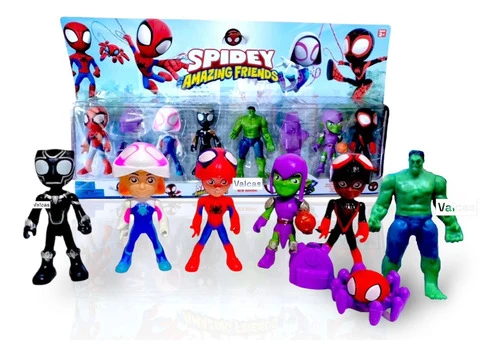 Muñecos Spiderman Y Sorprendentes Amigos Blister X6 Spidey 0