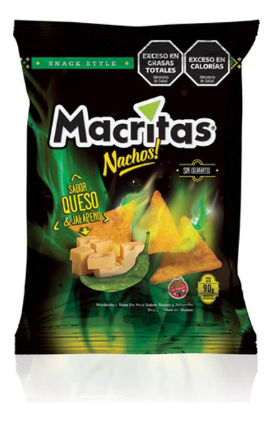 Pack X 6 Nachos Macritas Queso Y Jalapeño X 70 Grs 0