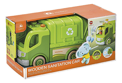 Camión Sanitario De Juguete Combinado Con Madera + Luz Y Son 0