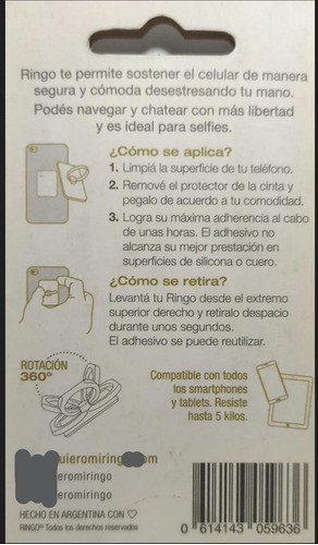 Pack 3 Anillos Ringo Soporte. Celular Tablet  Centro 1