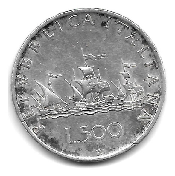 Italia Moneda De Plata De 500 Liras Año 1958 Km 98 0
