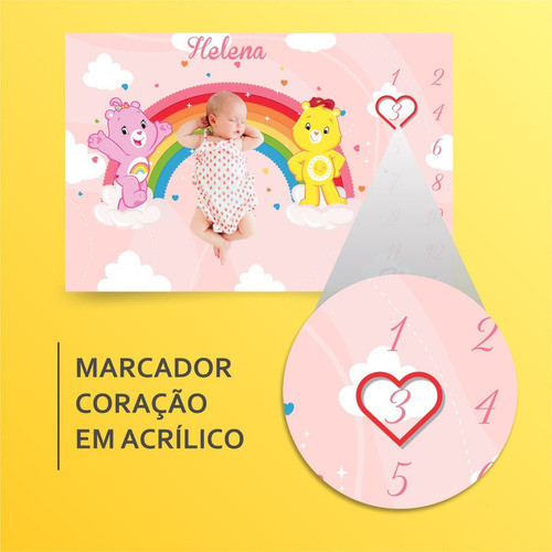Tapete Mêsversário Personalizado Tema Ursinhos Carinhosos 1