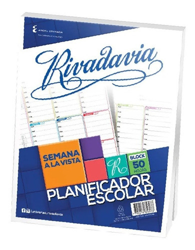 Planificador Escolar Semanal Semana Vista Rivadavia 50hjs 0