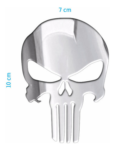 Adesivo O Justiceiro Relevo Resinado 3d Cromado Res03 Fgc 1