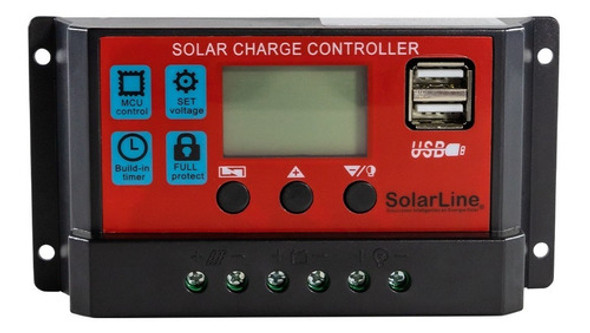 Regulador De Carga P/ Panel Solar 12v 24v 10amper 2xusb 0
