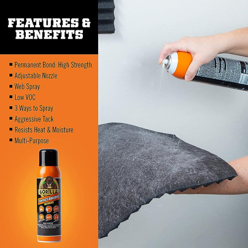 Gorilla Contact Adhesive Ultimate, 12.2oz Web Spray Adhesive 1